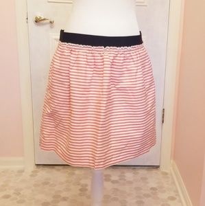 J. Crew coral stripe skirt